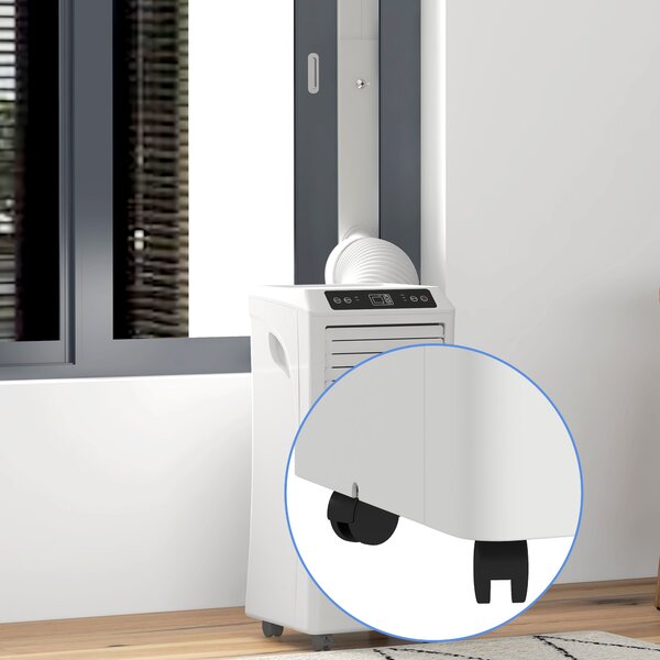 HOMCOM Mobile Air Conditioner with Remote Control, Timer, Cooling Dehumidifying Ventilating, LED Display White - 1003W Aosom UK