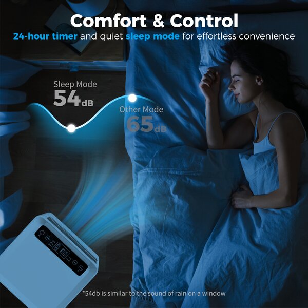 HOMCOM Mobile Air Conditioner White W/ Remote Control Cooling Dehumidifying Ventilating - 557W Aosom UK