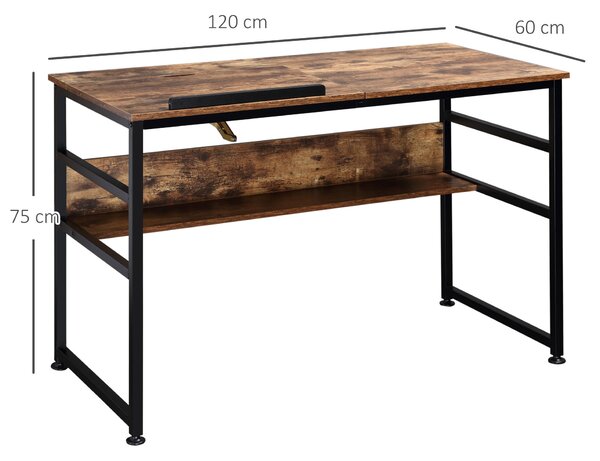 HOMCOM Adjustable Drafting Table Art Desk Drawing Table, Craft Desk Workstation for Painting, Multifunctional Writing Desk w/ 15-Level Aosom UK