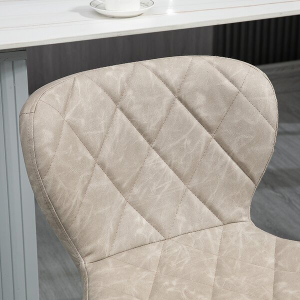 HOMCOM Swivel Bar Chair: Diamond Pattern PU Seat with Backrest & Footrest, Steel Frame, Bar Stools, Counter Bar Stool, Light Grey Aosom UK