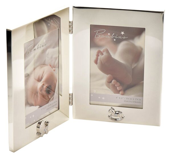 Bambino Silver Plated Double Photo Frame