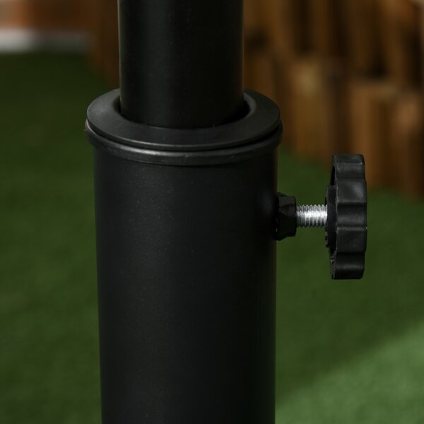 Outsunny 25kgs Round Umbrella Base Concrete Parasol Weight Stand Patio Outdoor Black Dia 50cm Aosom UK