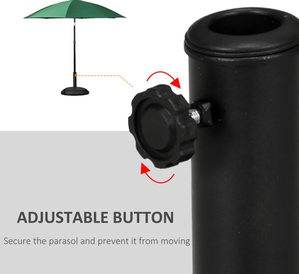 Outsunny 25kgs Round Umbrella Base Concrete Parasol Weight Stand Patio Outdoor Black Dia 50cm Aosom UK