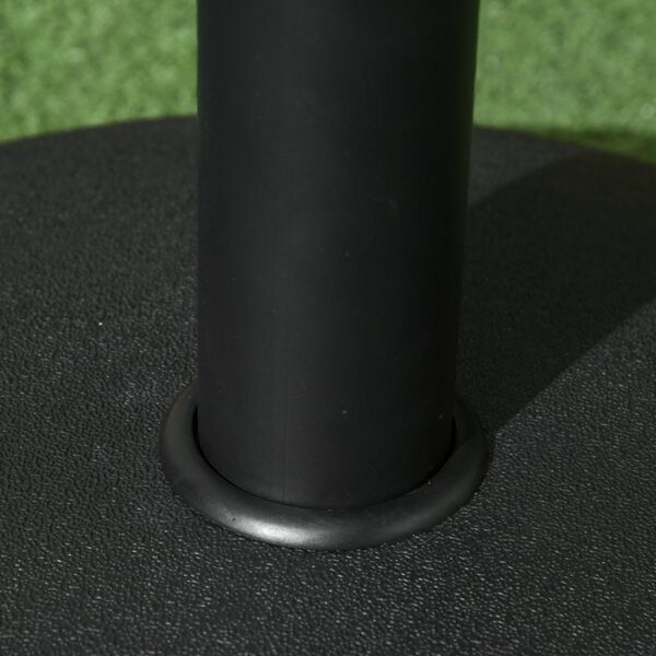 Outsunny 25kgs Round Umbrella Base Concrete Parasol Weight Stand Patio Outdoor Black Dia 50cm Aosom UK