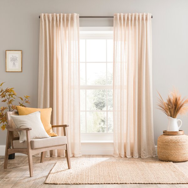 Touch of Linen Unlined Tab Top Curtains