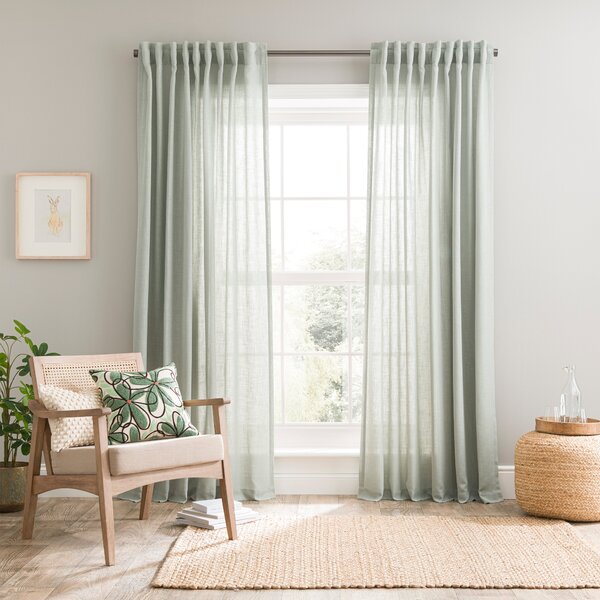 Touch of Linen Unlined Tab Top Curtains