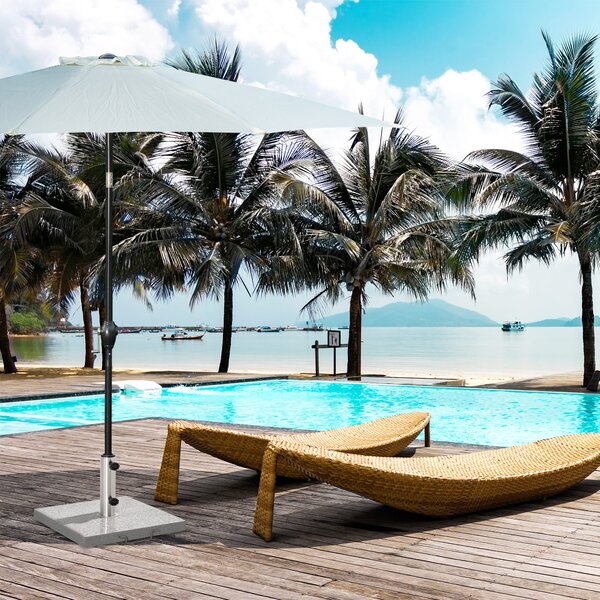 Outsunny Marble Umbrella Base: 28kg Durable Parasol Holder for Patio Furniture, Outdoor Sunshade Support Aosom UK
