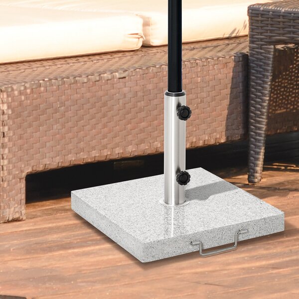 Outsunny Marble Umbrella Base: 28kg Durable Parasol Holder for Patio Furniture, Outdoor Sunshade Support Aosom UK