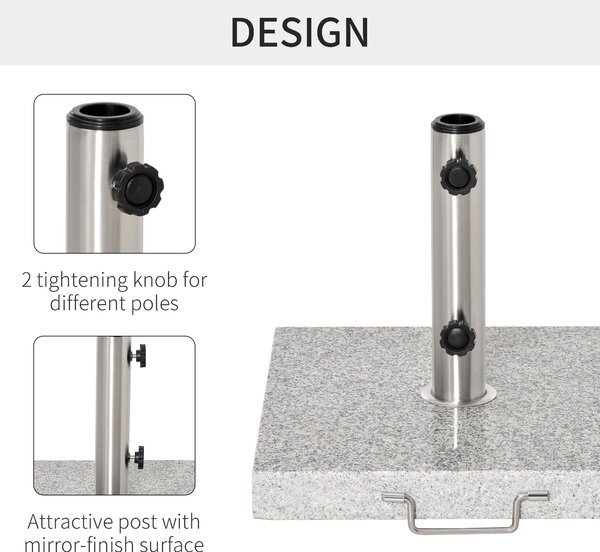 Outsunny Marble Umbrella Base: 28kg Durable Parasol Holder for Patio Furniture, Outdoor Sunshade Support Aosom UK