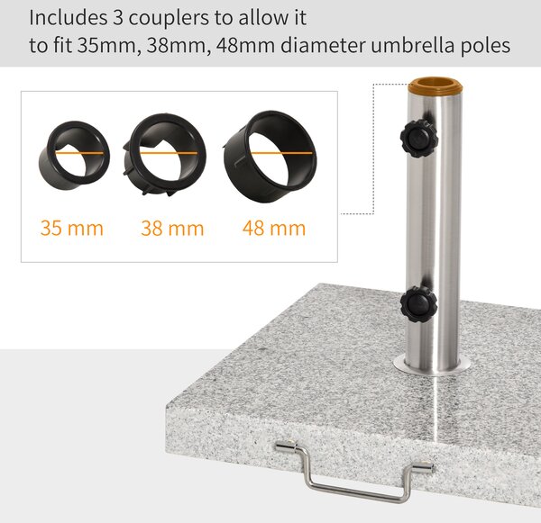 Outsunny Marble Umbrella Base: 28kg Durable Parasol Holder for Patio Furniture, Outdoor Sunshade Support Aosom UK