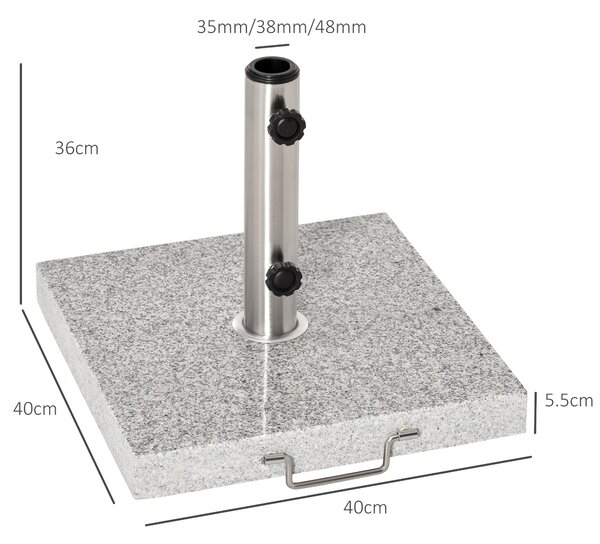 Outsunny Marble Umbrella Base: 28kg Durable Parasol Holder for Patio Furniture, Outdoor Sunshade Support Aosom UK