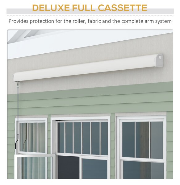 Outsunny 4 x 3m Electric Retractable Awning with 30m Remote Controller, Aluminium Frame Sun Shade for Patio with Waterproof Fabric,Grey Aosom UK