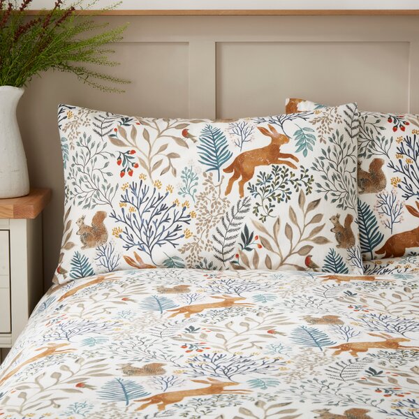 Woodland Tale Natural Brushed Cotton Duvet Cover & Pillowcase Set