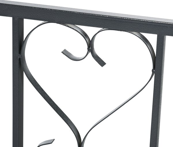 Outsunny Outdoor Garden Arch with Double Gates, Metal Garden Arbor for Climbing Plants, Roses, Vines, Wedding Arch for Outdoor, 114L x 50W x 206H cm, Dark Grey