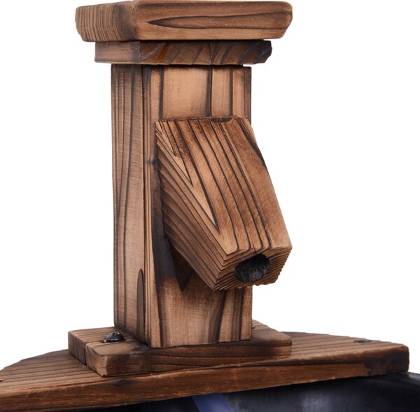 Outsunny Wood Barrel Pump Patio Water Fountain Water Feature Electric Garden