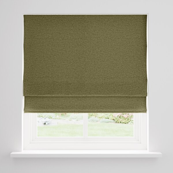 Luna Olive Fleece Thermal Roman Blind