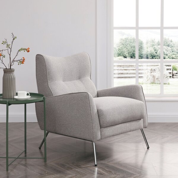 Clara Linen Effect Accent Chair Grey