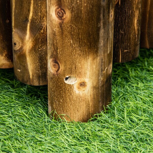 Raised Flower Bed Wooden Rectangualr Planter Container Box Wood 4 Feet Aosom UK