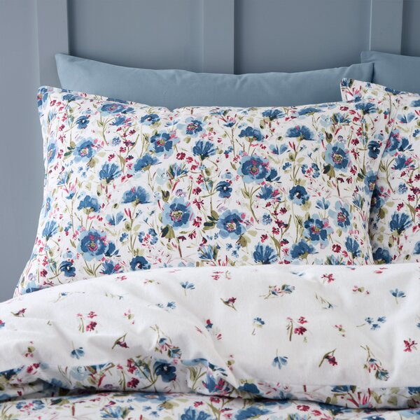 Bianca Ophelia Floral 100% Brushed Cotton Duvet Cover and Pillowcase Set