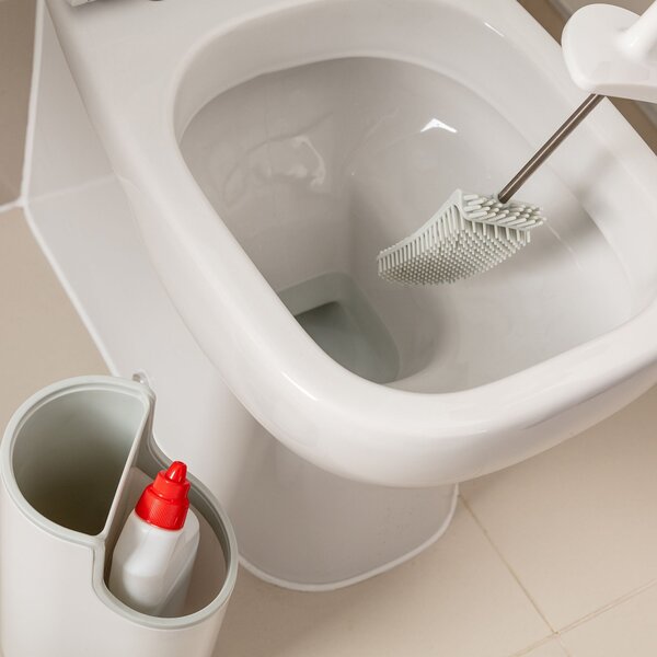 Addis White Toilet Brush with Cleaner Compartment