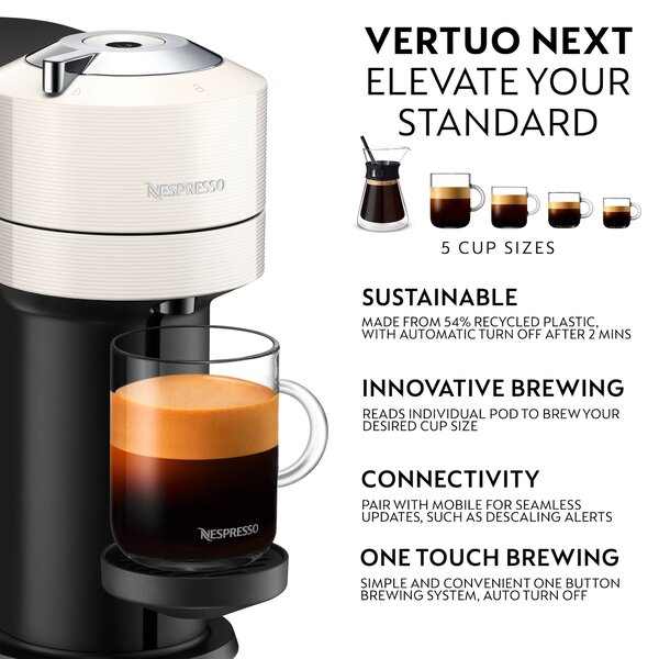 Nespresso Vertuo Next 11706 Coffee Pod Machine by Magimix, White