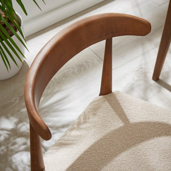 Elements Alva Dining Chair, Warm Sand Boucle