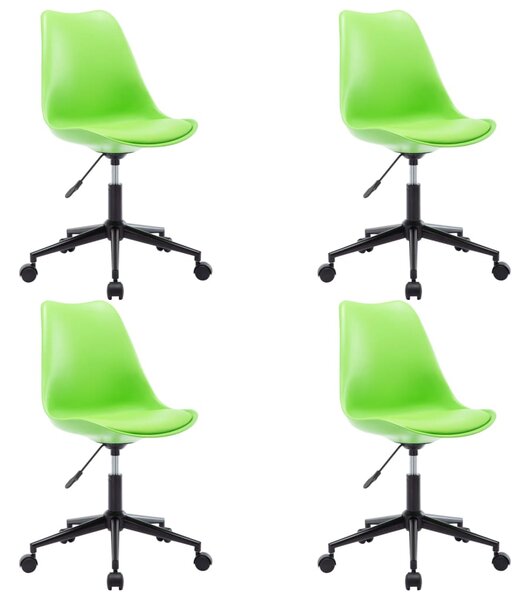 276187 Swivel Dining Chairs 4 pcs Green Faux Leather (2x246781)