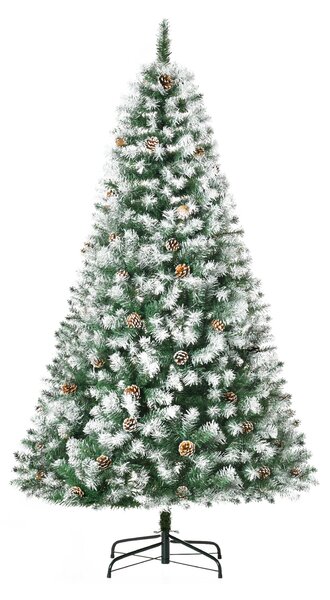 HOMCOM 6FT Artificial Christmas Tree with Pine Cones, Holiday Home Xmas Decoration Automatic Open, Green
