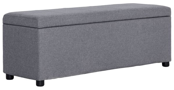 Bench with Storage Compartment 116 cm Light Grey Polyester