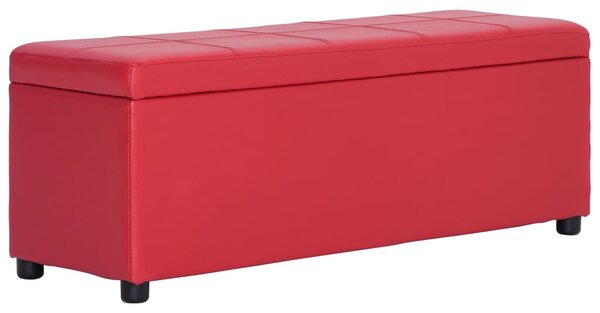 281314 Bench with Storage Compartment 116 cm Red Faux Leather