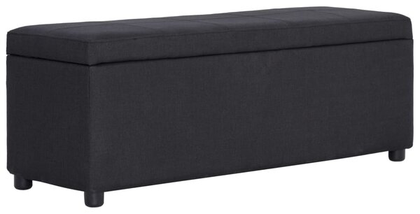 Bench with Storage Compartment 116 cm Black Polyester