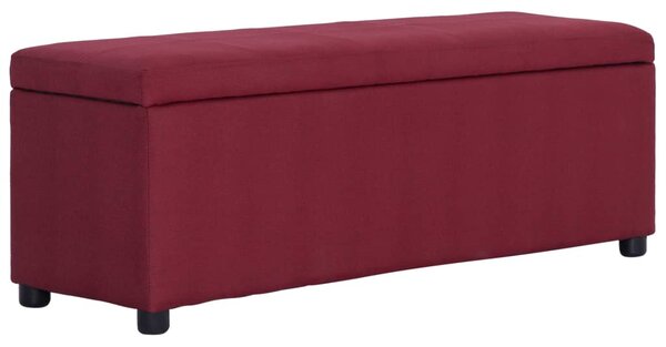 281325 Bench with Storage Compartment 116 cm Wine Red Polyester