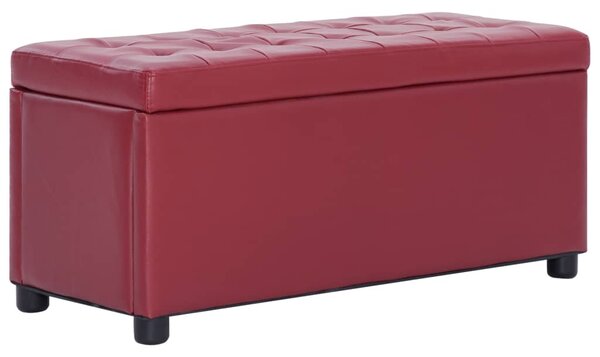 Storage Ottoman 87,5 cm Wine Red Faux Leather