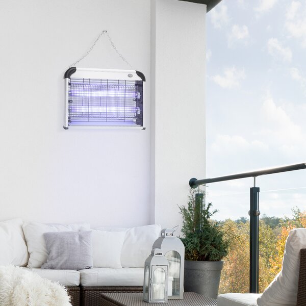 Outsunny Wall Hanging 20W Electric Insect Killer, Fly & Mosquito Zapper, Bug Zapper, Silver Aosom UK
