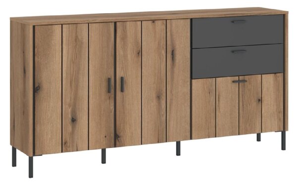 Arthur Wooden Sideboard With 2 Doors 2 Drawers In Grey Oak