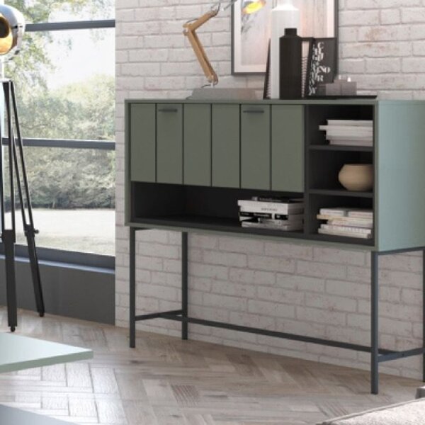 Arthur Wooden Bar Table With 1 Flip Door In Green Grey