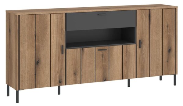 Arthur Wooden Sideboard With 2 Doors 1 Drawer In Grey Oak