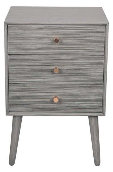 Pacific Chaya 3 Drawer Bedside Table, Grey Pine