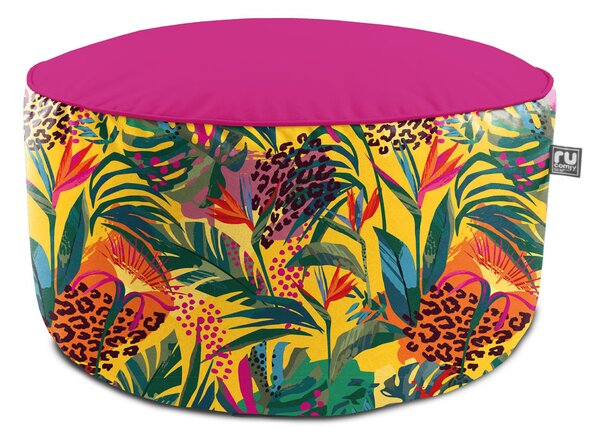 Rucomfy Abstract Tropics Printed Drum Indoor Outdoor Pouffe