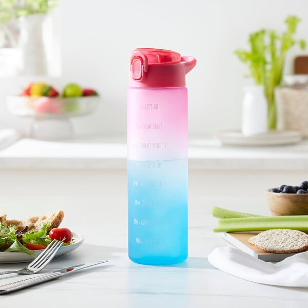 Ombre 900ml Water Tracker Bottle Pink