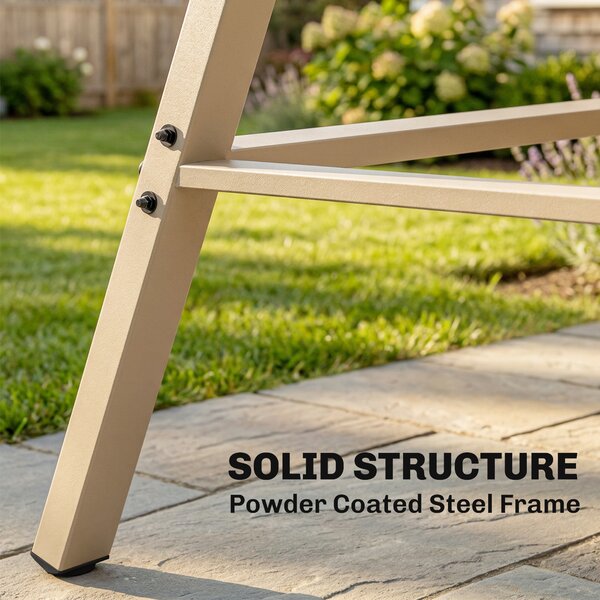 Outsunny 3 Seater Garden Swing Chair, Outdoor Hammock Bench with Adjustable Canopy, Removable Cushions and Steel Frame, Beige