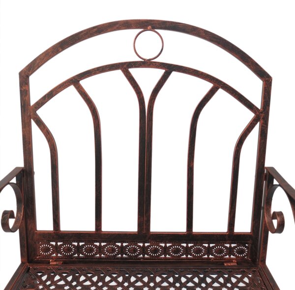 Outsunny Metal Single Chair 1 Seater Garden Outdoor Rocking Chair Vintage Style Bronze