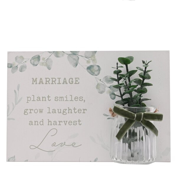 Love Story Marriage Jar Plaque