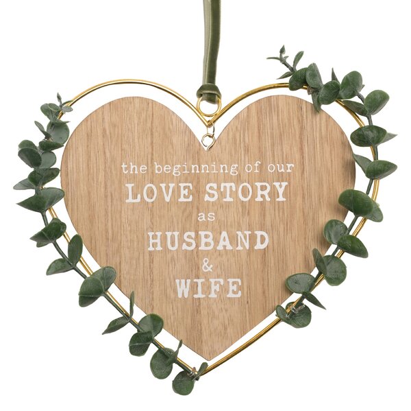 Love Story Husband & Wife Heart Hanging Ornament