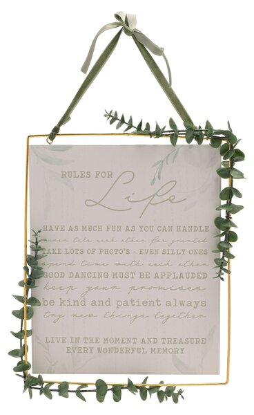 Love Story Rules For Life Wall Hanging