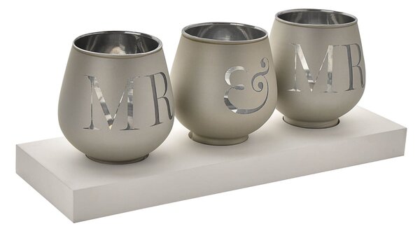 Amore Mr and Mrs Triple Tealight Holder