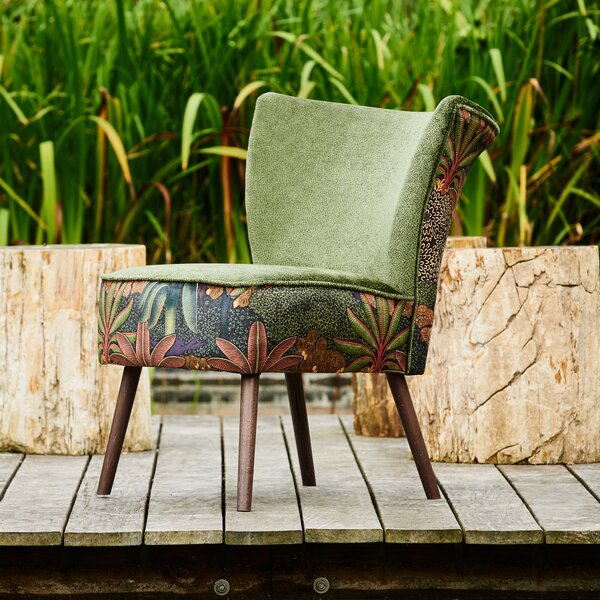 Linda Barker Treasure Garden Velvet Armchair Green