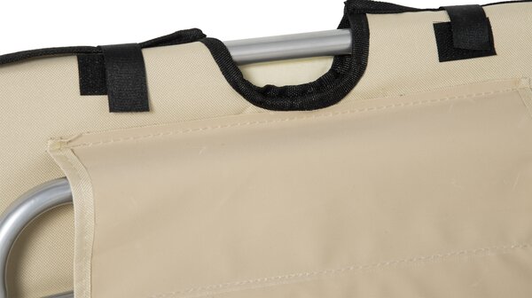 Outsunny Set of 2 Foldable Garden Beach Chair Mat Lightweight Outdoor Sun Lounger Seats Adjustable Back Metal Frame PE Head Pillow, Beige Aosom UK