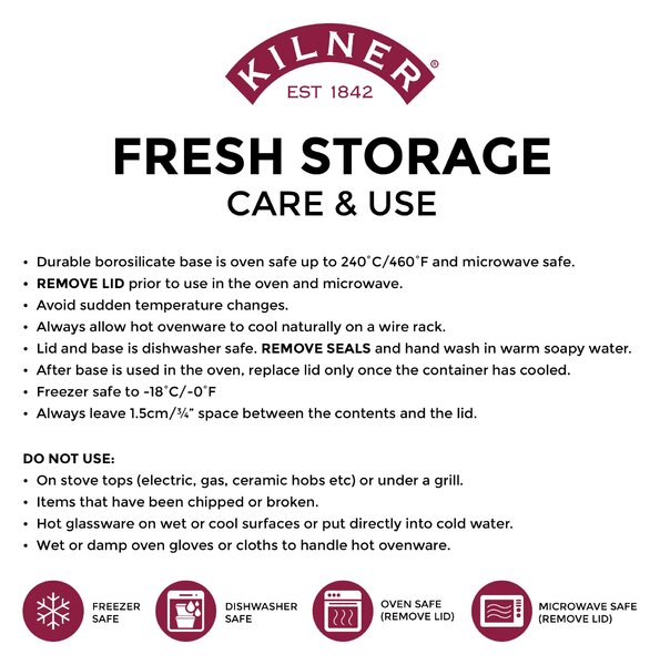 Kilner 0.75 Litre Fresh Food Storage Container