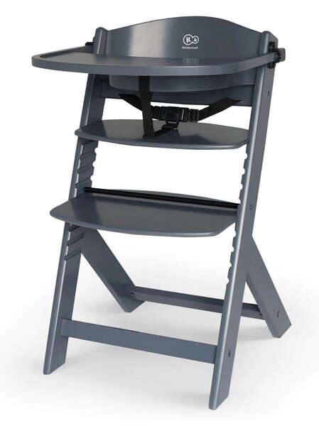 Kinderkraft Enock Wooden Highchair - Full Grey